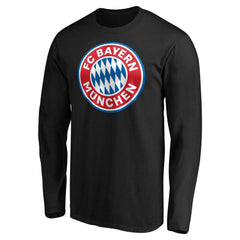 Bayern Munich Logo Long Sleeve T-Shirts - Black