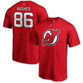 Jack Hughes New Jersey Devils - Fanatics Authentic Stack Player Name & Number T-Shirt Red