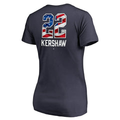 Clayton Kershaw Los Angeles Dodgers Women's Banner Wave Name & Number V-Neck T-Shirt Online