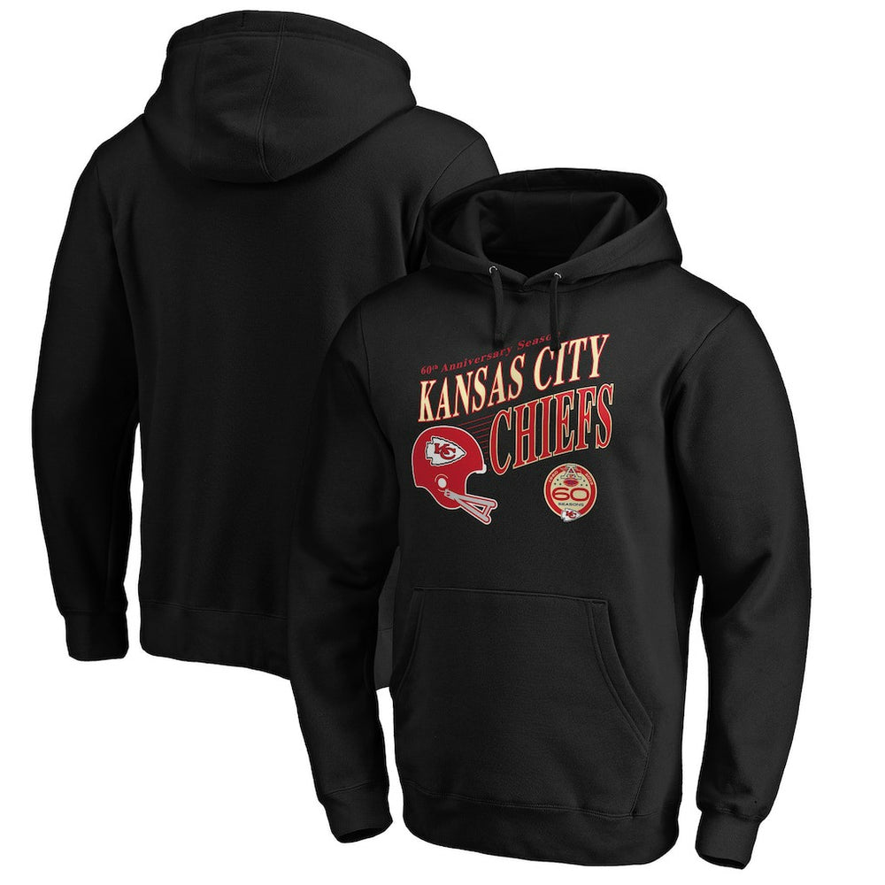 Kansas City Chiefs 60th Season Logo Rise Pullover Hoodie Black - NFL