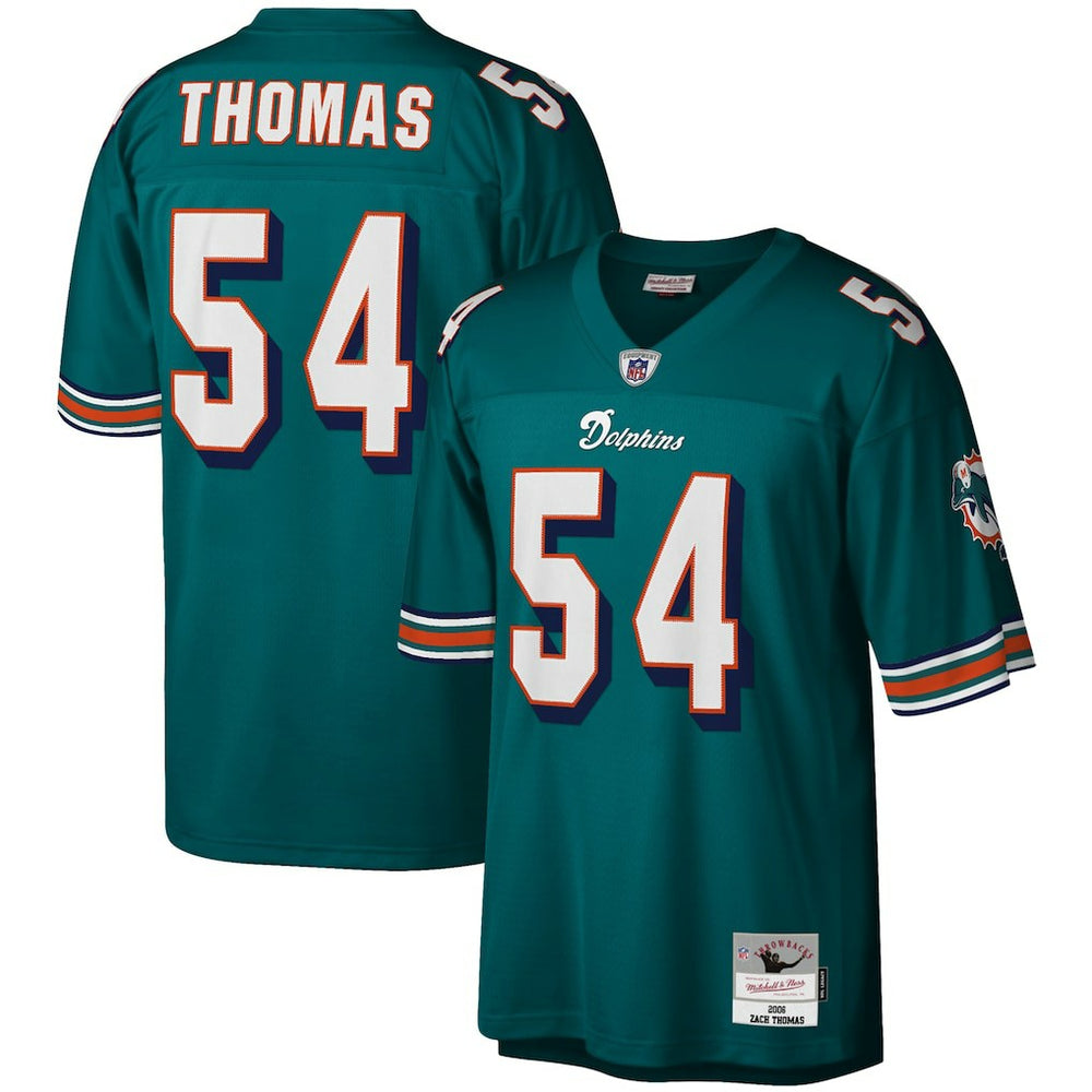 Zach Thomas Miami Dolphins Legacy Replica Jersey Aqua - Mitchell & Ness