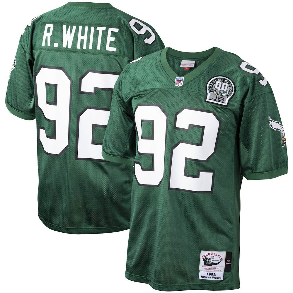 Reggie White Philadelphia Eagles Authentic Throwback Retired Player Jersey Green - Mitchell & Ness
