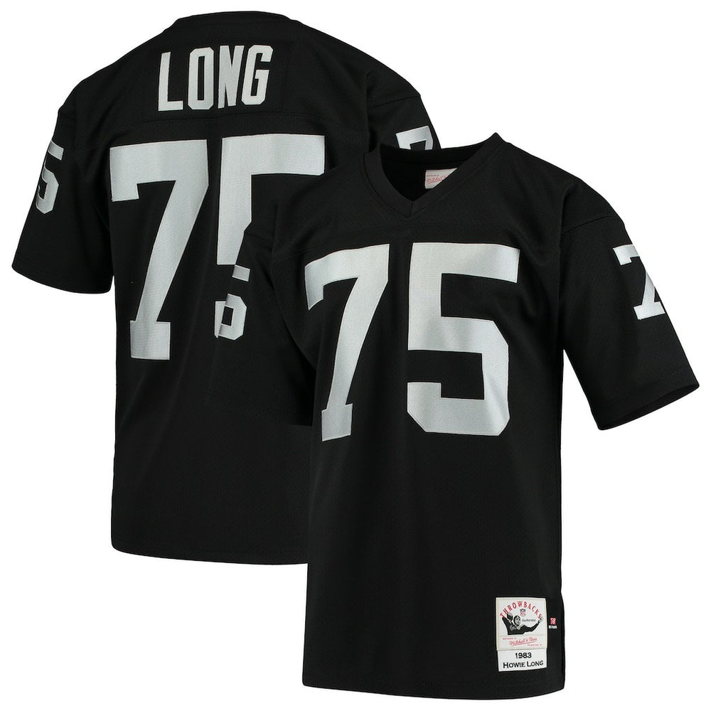 Howie Long Las Vegas Raiders 1983 Authentic Throwback Retired Player Jersey Black - Mitchell & Ness