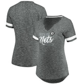 Fanatics - Brooklyn Nets Women's Showtime Winning With Pride Notch Neck T-Shirt - Gray/White