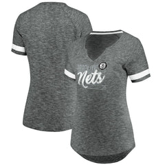 Fanatics - Brooklyn Nets Women's Showtime Winning With Pride Notch Neck T-Shirt - Gray/White