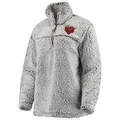 Chicago Bears Women's Sherpa Quarter-Zip Pullover Jacket Gray - NFL