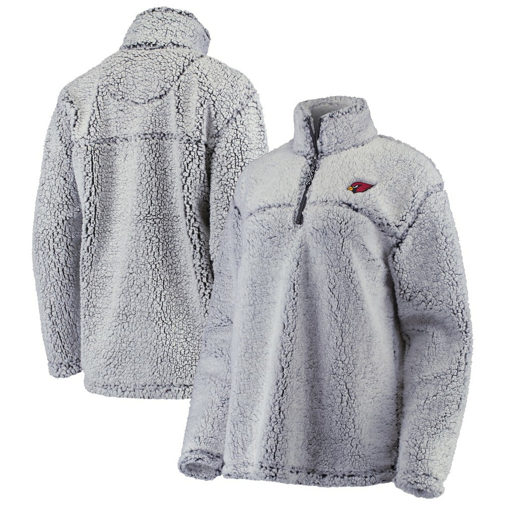 Arizona Cardinals G-III 4Her by Carl Banks Women's Sherpa Quarter-Zip Pullover Jacket Gray - NFL