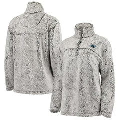 Carolina Panthers G-III 4Her by Carl Banks Women's Sherpa Quarter-Zip Pullover Jacket Gray - NFL
