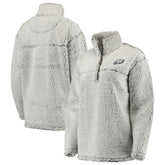 Philadelphia Eagles Women's Sherpa Quarter-Zip Pullover Jacket Gray - NFL