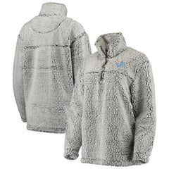 Detroit Lions Women's Sherpa Quarter-Zip Pullover Jacket Gray - NFL