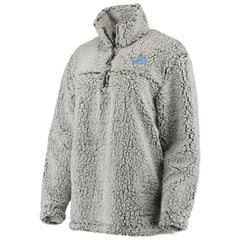 Detroit Lions Women's Sherpa Quarter-Zip Pullover Jacket Gray - NFL