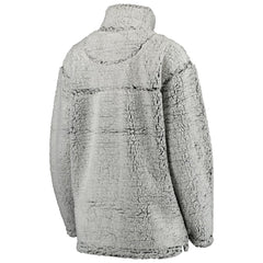 Detroit Lions Women's Sherpa Quarter-Zip Pullover Jacket Gray - NFL
