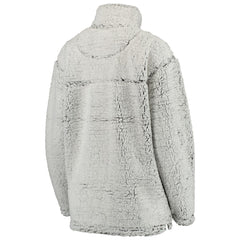 Green Bay Packers Women's Sherpa Quarter-Zip Pullover Jacket Gray - NFL