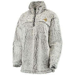 Minnesota Vikings Women's Sherpa Quarter-Zip Pullover Jacket Gray - NFL