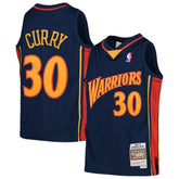 Mitchell & Ness - Stephen Curry Golden State Warriors Youth 2009-10 Hardwood Classics Swingman Throwback Jersey - Navy