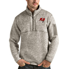Tampa Bay Buccaneers Antigua Fortune Quarter-Zip Pullover Jacket Oatmeal - NFL