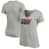 Tampa Bay Buccaneers Women's Krewe Member V-Neck T-Shirt Heather Gray - NFL