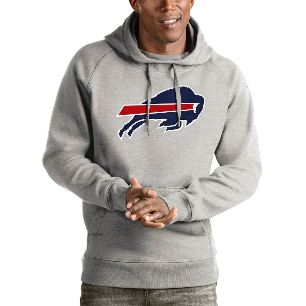 Buffalo Bills Antigua Victory Pullover Hoodie Heathered Gray - NFL