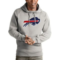 Buffalo Bills Antigua Victory Pullover Hoodie Heathered Gray - NFL