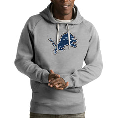 Detroit Lions Antigua Victory Pullover Hoodie Heather Gray - NFL