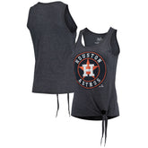 Houston Astros Majestic Threads Women's Scoop Neck Racerback Side Tie Tri-Blend Tank Top On Sale
