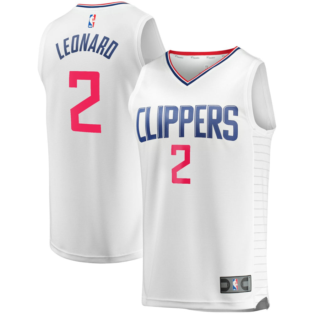 Fanatics - Kawhi Leonard LA Clippers Fast Break Replica Player Jersey - White - Association Edition