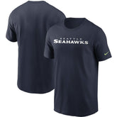 Seattle Seahawks Team Wordmark T-Shirt College Navy - Nike