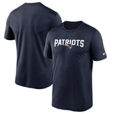 New England Patriots Wordmark Legend Performance T-Shirt Navy - Nike
