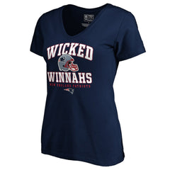 New England Patriots Women's Hometown Refresh V-Neck T-Shirt Navy - NFL