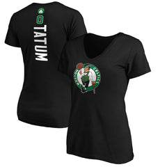 NBA - Jayson Tatum Boston Celtics Women's Playmaker Name & Number V-Neck T-Shirt - Black