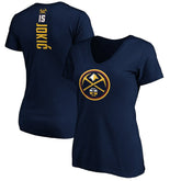 NBA - Nikola Jokic Denver Nuggets Women's Playmaker Name & Number V-Neck T-Shirt - Navy