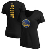 NBA - Stephen Curry Golden State Warriors Women's Playmaker Name & Number V-Neck T-Shirt - Black