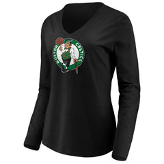 NBA - Jayson Tatum Boston Celtics Women's Playmaker Name & Number Long Sleeve V-Neck T-Shirt - Black