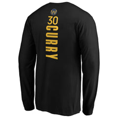NBA - Stephen Curry Golden State Warriors Playmaker Name & Number Long Sleeve T-Shirt - Black