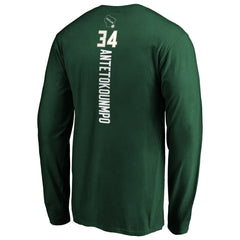 NBA - Giannis Antetokounmpo Milwaukee Bucks Playmaker Name & Number Long Sleeve T-Shirt - Hunter Green