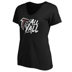 Atlanta Falcons Women's Falcons vs. All Y'all V-Neck T-Shirt Black - NFL