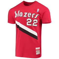 Mitchell & Ness - Clyde Drexler Portland Trail Blazers Hardwood Classics Player Name & Number T-Shirt - Red