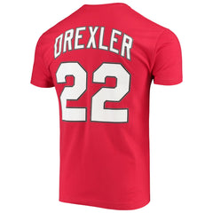 Mitchell & Ness - Clyde Drexler Portland Trail Blazers Hardwood Classics Player Name & Number T-Shirt - Red