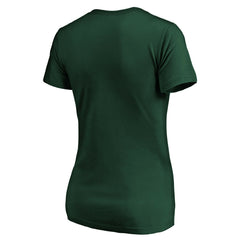 Fanatics - Milwaukee Bucks Women's Primary Logo Team V-Neck T-Shirt - Hunter Green