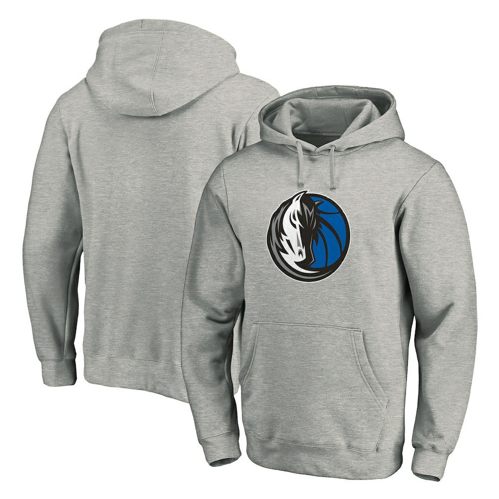 Fanatics - Dallas Mavericks Team Primary Logo Fitted Pullover Hoodie - Heather Gray