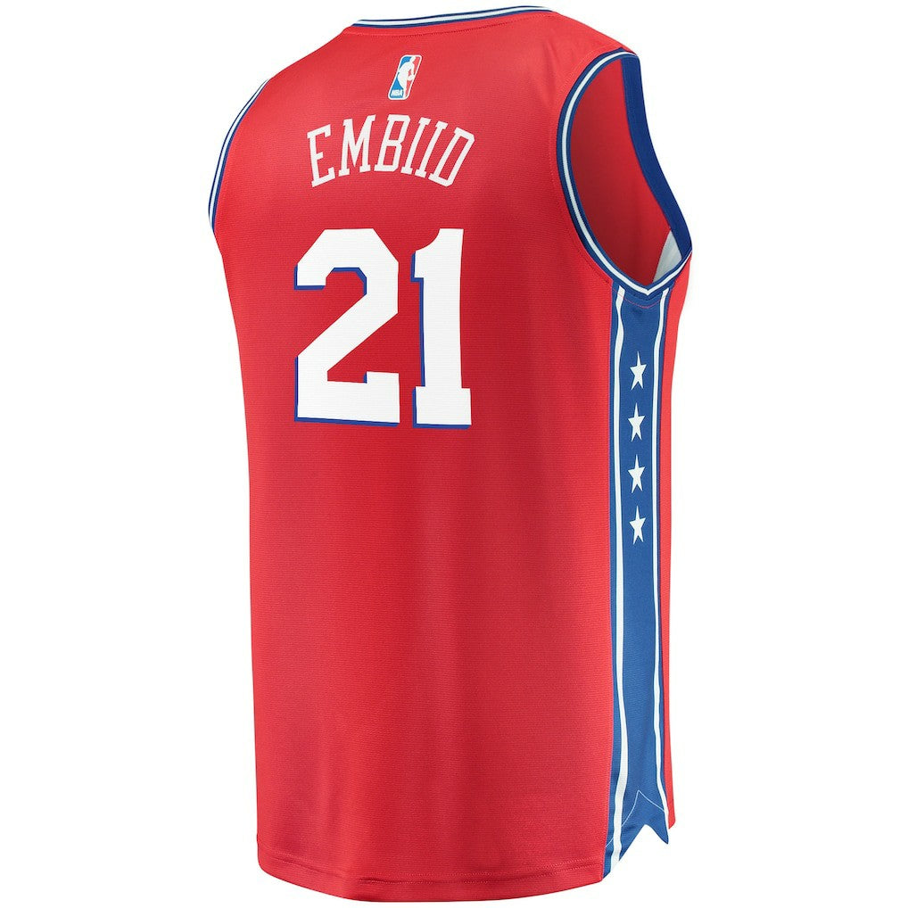 Joel Embiid Philadelphia 76ers Youth 2019/20 Fast Break Replica Player Team Jersey - Statement Edition - Red | NBA Jerseys