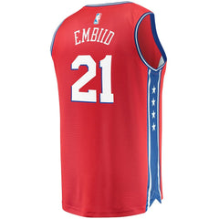 Fanatics - Joel Embiid Philadelphia 76ers Youth 2019/20 Fast Break Replica Player Team Jersey - Statement Edition - Red