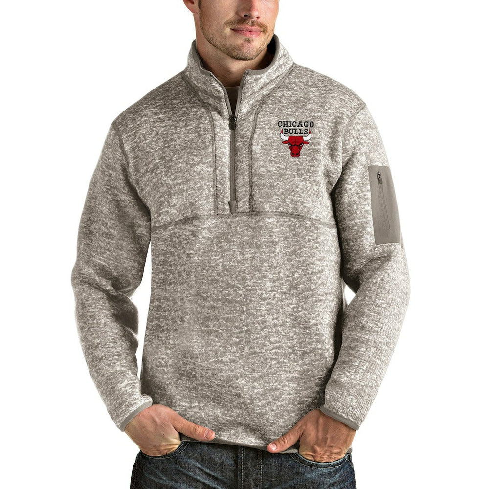 NBA - Chicago Bulls Antigua Fortune Quarter-Zip Pullover Jacket - Natural