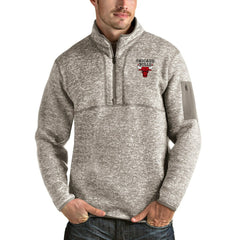 NBA - Chicago Bulls Antigua Fortune Quarter-Zip Pullover Jacket - Natural