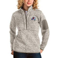 Colorado Avalanche - Antigua Women's Fortune Half-Zip Sweatshirt Oatmeal
