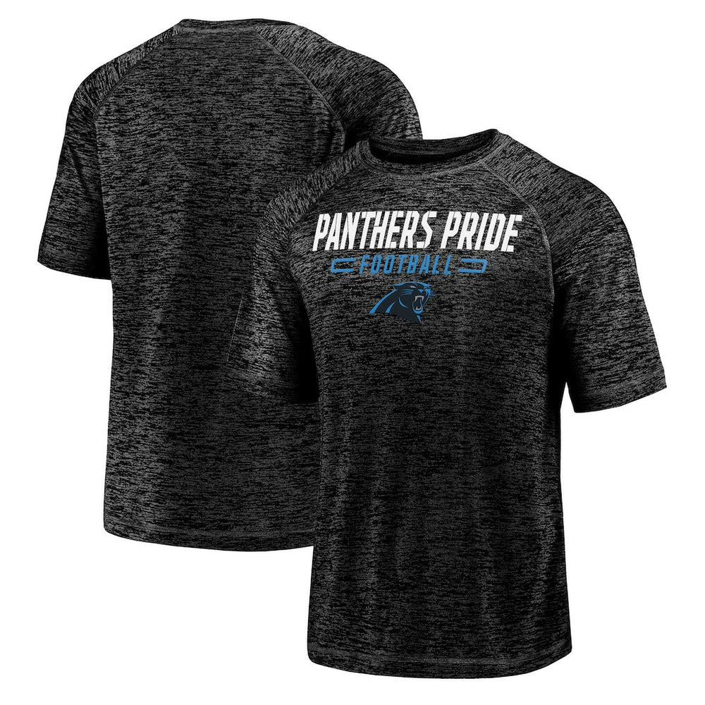 Carolina Panthers Nickname Wordmark Raglan Space Dye T-Shirt Black - Fanatics