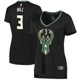 Fanatics - George Hill Milwaukee Bucks Women's Fast Break Replica Player Jersey - Statement Edition - Black