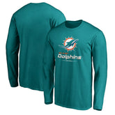 Miami Dolphins Team Lockup Long Sleeve T-Shirt Aqua - Fanatics