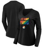 NBA - Golden State Warriors Women's We Are Proud Long Sleeve V-Neck T-Shirt - Black