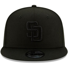 San Diego Padres New Era Black on Black 9FIFTY Snapback Adjustable Hat for sale